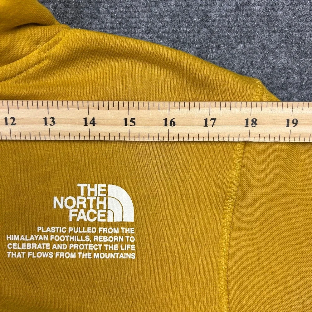 The North Face Hoodie Mens S Yellow ReNew ReUse Graphic Eco-Friendly Sweatshirt
